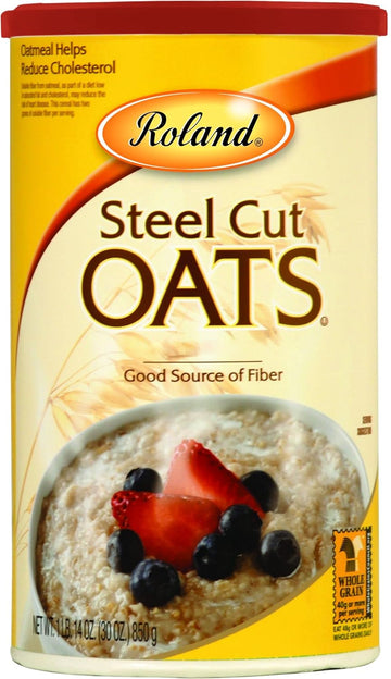Roland Foods Steel Cut Oats, 30-Ounce Can, Pack of 4 : Oatmeal Breakfast Cereals : Everything Else