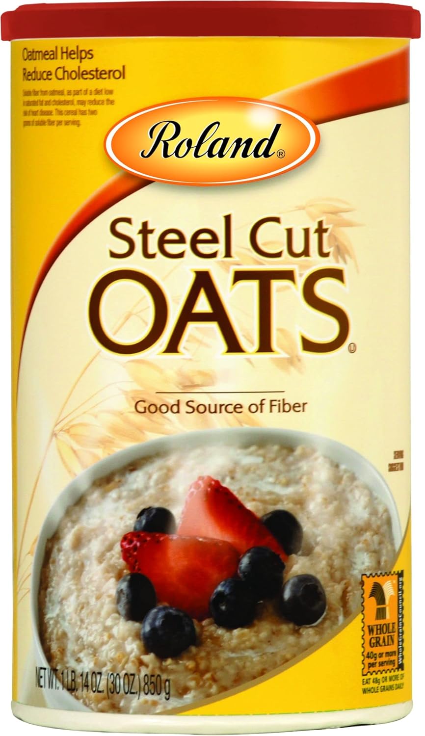 Roland Foods Steel Cut Oats, 30-Ounce Can, Pack Of 4