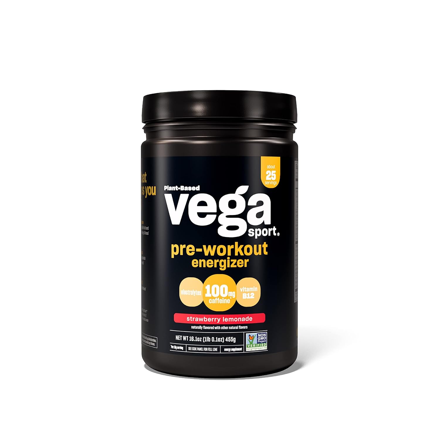 Vega Sport Pre-Workout Energizer, Strawberry Lemonade - Pre Workout Powder For Women & Men, Supports Energy And Focus, Electrolytes, Vegan, Keto, Gluten Free, Non Gmo, 1.1 Lbs