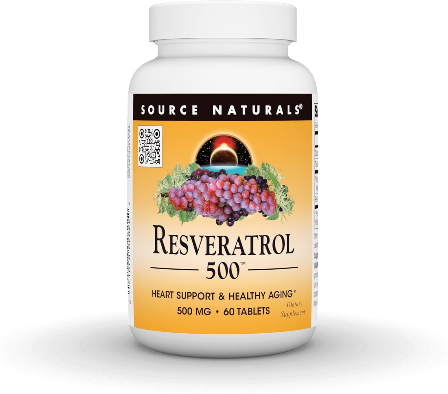 Source Naturals Resveratrol 550, Heart Support & Healthy Aging*, 500 Mg - 120 Tablets