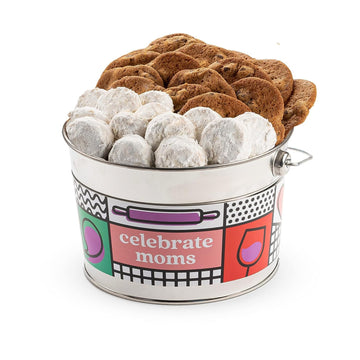 David’S Cookies Celebrate Moms Assorted Cookies Gift Bucket – Thin Crispy Cookies And Butter Pecan Meltaways - Made Of Premium Ingredients - Delicious Gourmet Mothers Day Food Gift For Family 1.3Lbs