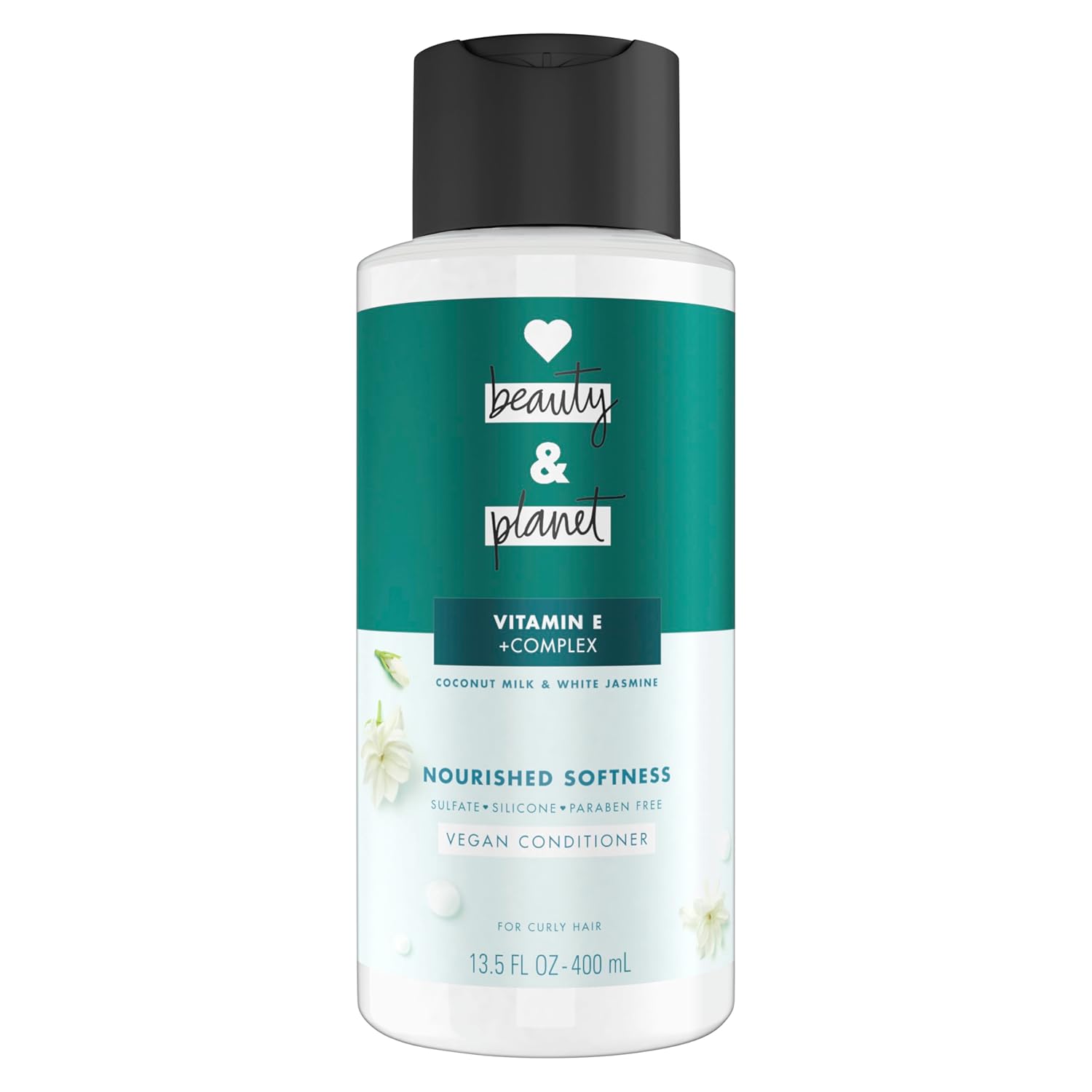 Love Beauty And Planet Conditioner With Vitamin E Coconut Milk & White Jasmine For Curly Hair & Natural Definition, Sulfate, Silicone, & Paraben Free. Cruelty-Free. 13.5 Oz