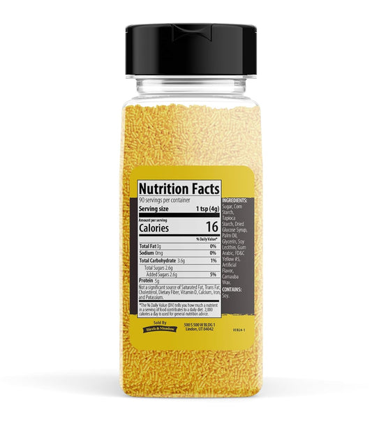 Birch & Meadow Yellow Sprinkles, 12.8 Oz, Fun & Decorative Topping, Crunchy Texture