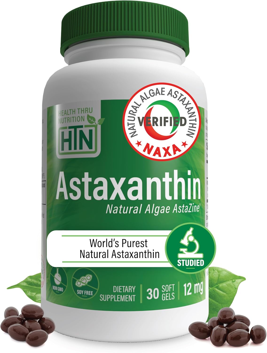 Health Thru Nutrition Astaxanthin Triple Strength 12Mg Supplement 120 Softgels | Astazine From Algae Organically Grown In Pristine Himalayan Water | Skin And Vision Support