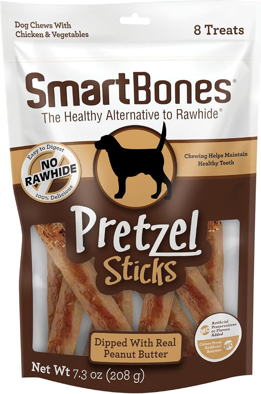 Smartbones No Artificial Colors Or Preservatives Pretzel-Style Chews, Treat Your Dog To A Fun Shapped Rawhide-Free Chew , 8 Stick