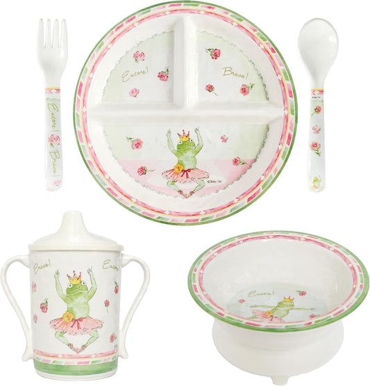 Kids And Baby Melamine Place Setting Sippy Cup, Suctions Bowl, Section Plate And Fork Spoon Set (Bravo! Encore!)