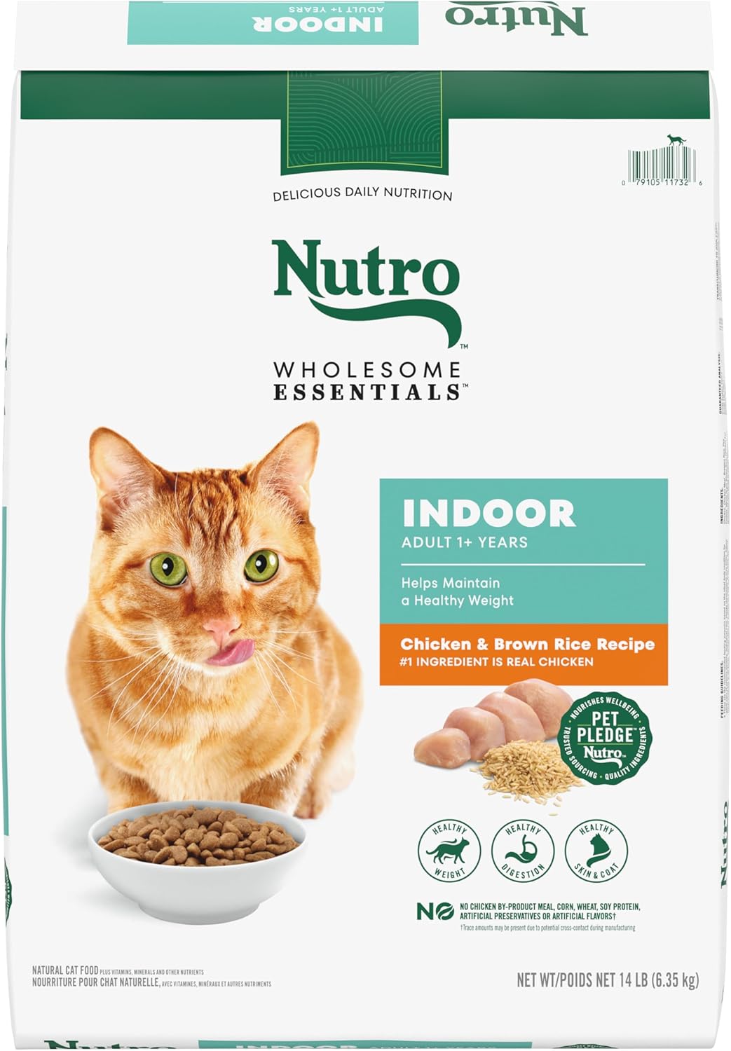 Nutro Wholesome Essentials Indoor Dry Cat Food, Chicken & Brown Rice Recipe, 14 Lbs