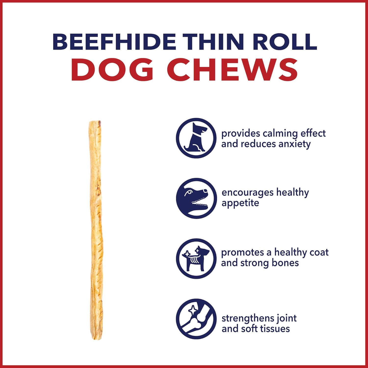Pet Factory American Beefhide 10" Thin Rolls Dog Chew Treats - Chicken Flavor, 35 Count/1 Pack : Pet Supplies
