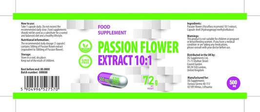 Hepatica Passion Flower 5,000Mg | 10:1 Extract (500Mg) | 120 Vegan Capsules | High Strength Stress, Relaxation & Sleep Support | 3Rd Party Lab Tested