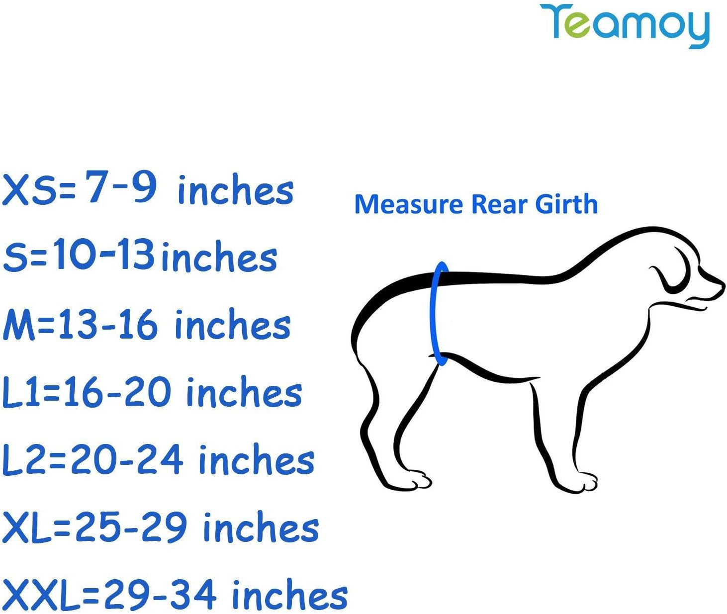 Teamoy 3 Pack Male Dog Diaper Wrap With Gray Lining, Washable Puppy Belly Bands, Super-Absorbent And Comfortable(Xl,25"-29" Waist)