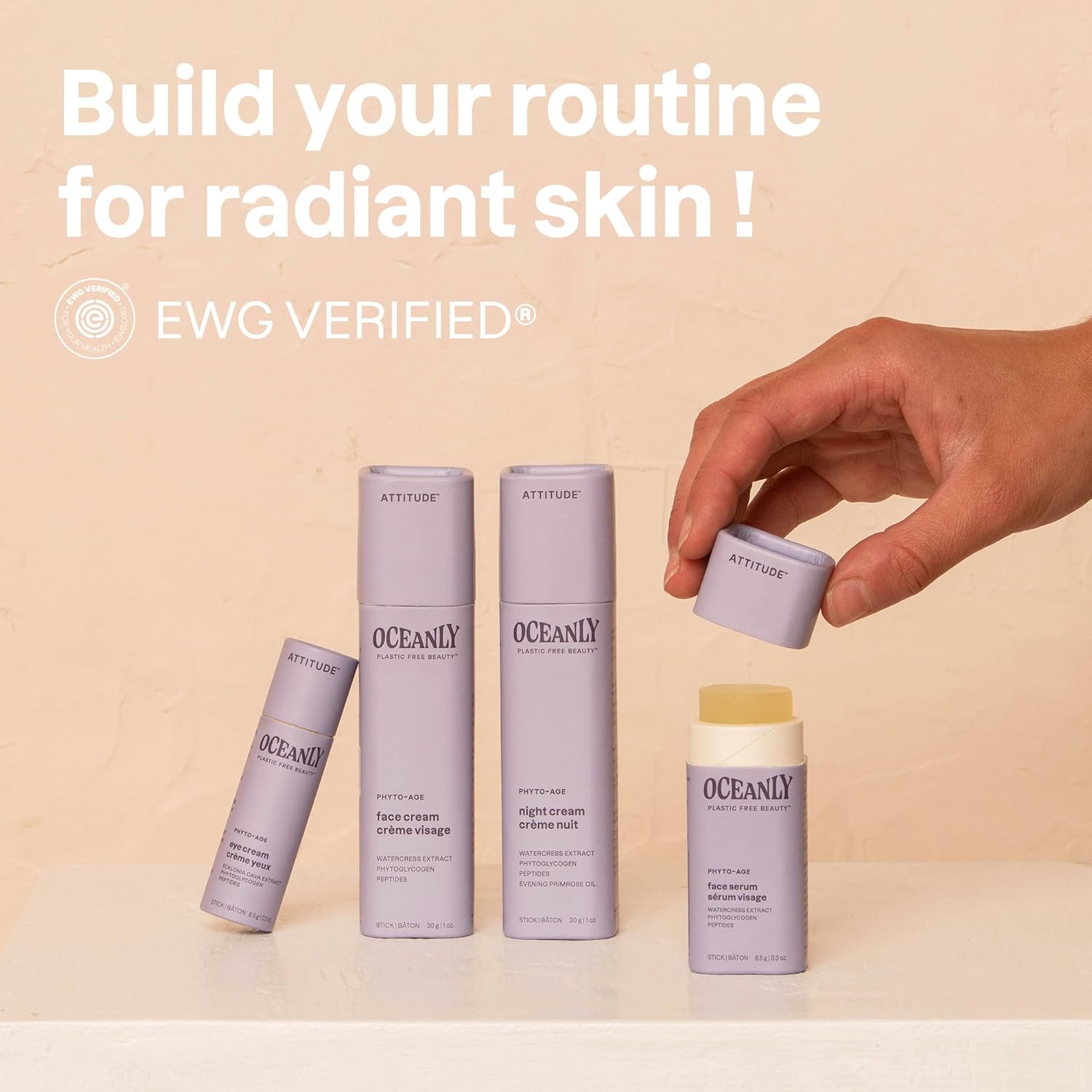 Attitude Oceanly Face Serum Stick, Ewg Verified, Plastic-Free, Plant And Mineral-Based Ingredients, Vegan And Cruelty-Free Beauty Products, Phyto Age, Unscented, 0.3 Ounce : Everything Else