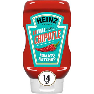 Heinz Tomato Ketchup Blended With Chipotle, 14 Oz Squeeze Bottle