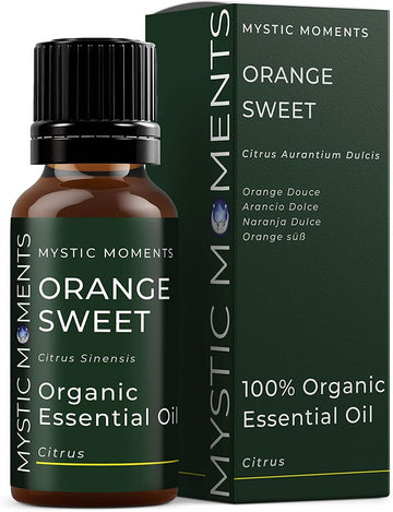 Mystic Moments | Organic Orange Sweet Essential Oil 10ml - Pure & Natural oil for Diffusers, Aromatherapy & Massage Blends Vegan GMO Free
