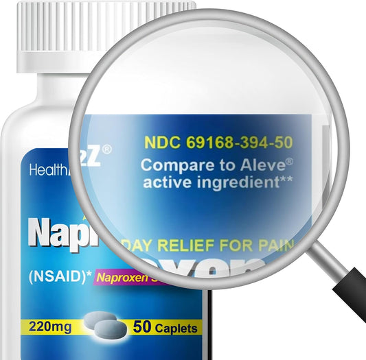 Healtha2Z® Naproxen Sodium | 220Mg | Nsaid | Fast Pain Relief | Fever Reducer (50 Counts)