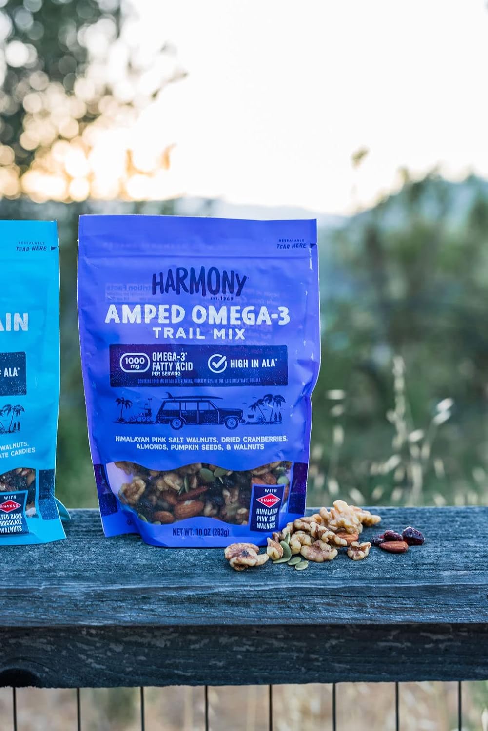 Diamond Of California Harmony Amped Omega-3 Trail Mix With Mixed Nuts, Dried Fruit, Diamond Of California Himalayan Pink Salt Walnuts, And Seeds, 10 Oz, 1 Unit