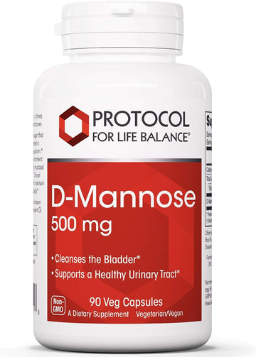 Protocol D-Mannose - 500mg - Bladder Cleanse - Support Healthy Urinary Tract* - for Men & Women - Kosher & Non-GMO - 90 Veg Capsules