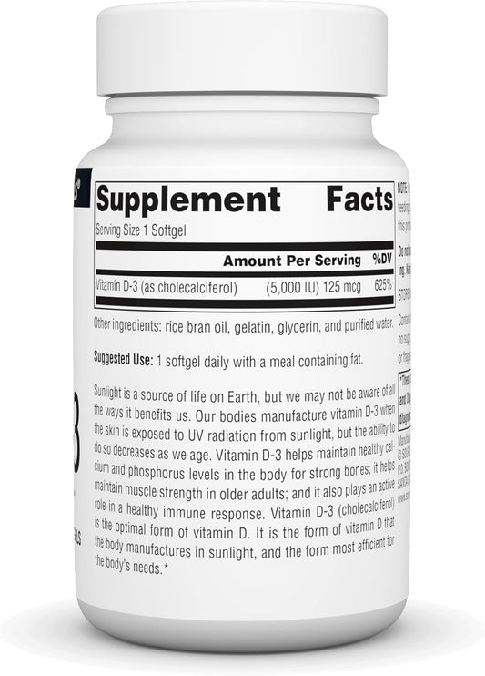 Source Naturals Vitamin D-3 5000 Iu Supports Bone & Immune Health* - 200 Softgels