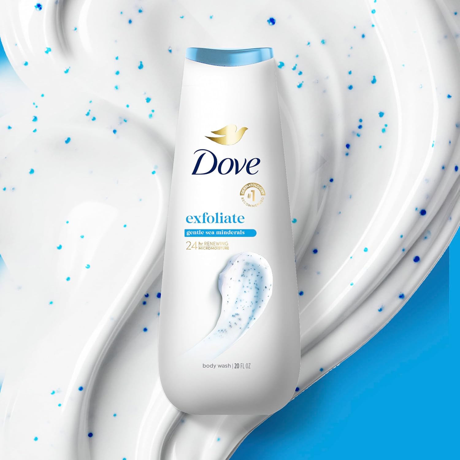 Dove Body Wash Gentle Exfoliating With Sea Minerals 4 Count Instantly Reveals Visibly Smoother Skin Cleanser That Effectively Washes Away Bacteria While Nourishing Your Skin 20 Oz : Beauty & Personal Care