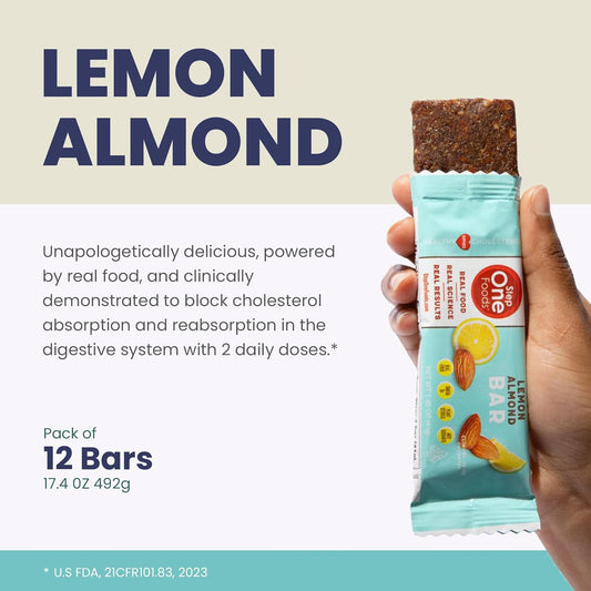 Step One Foods Lemon Almond Bar, Heart Healthy Snack Plant Sterols, Omega 3'S And Dietary Fiber Gluten Free Vegan Granola (12 Pack)