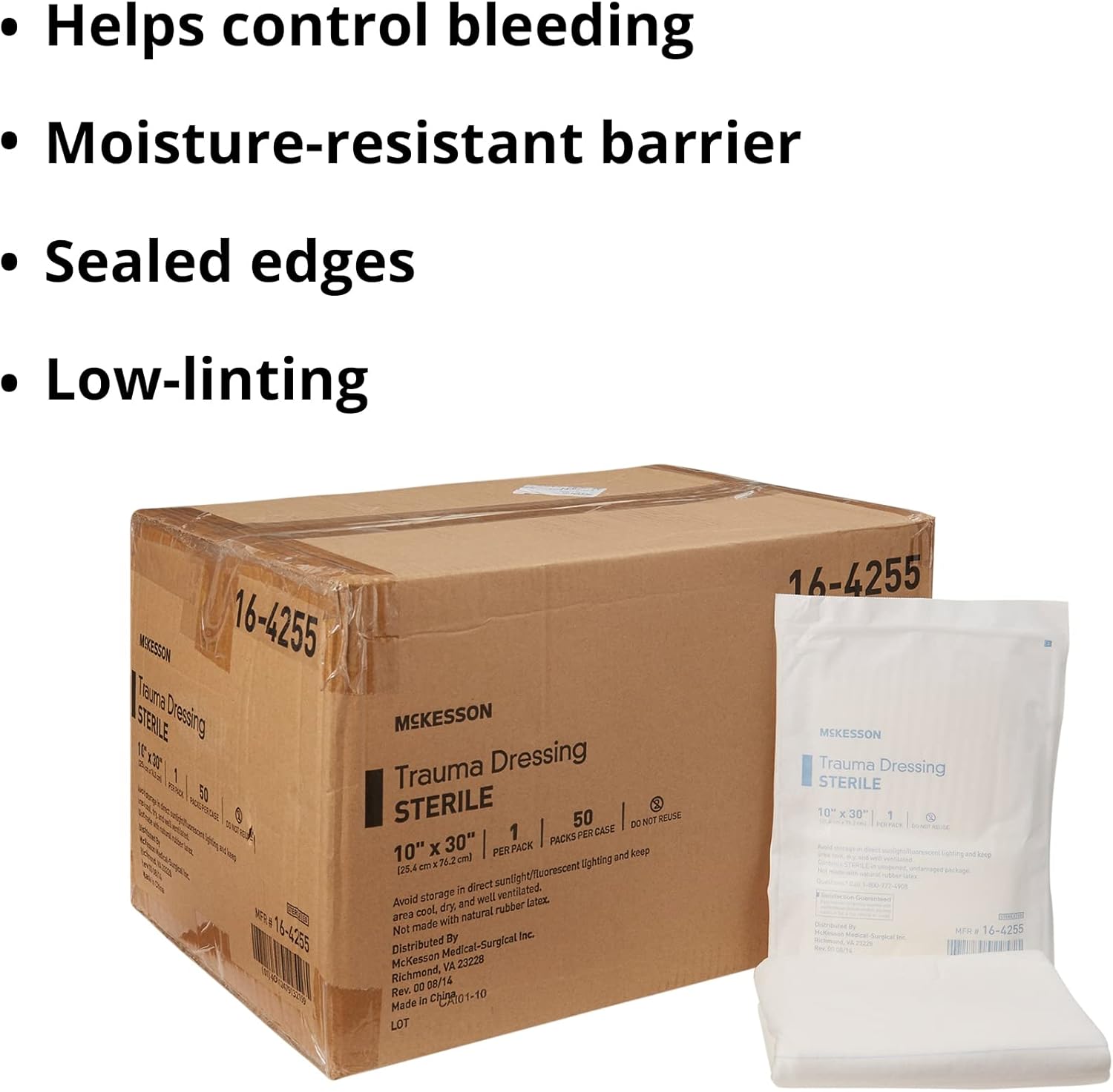 McKesson Trauma Dressing, Sterile, Non-Woven, Absorbent, 10 in x 30 in, 1 Count : Health & Household