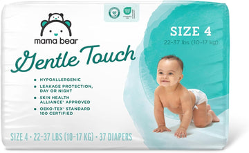 Amazon Brand - Mama Bear Gentle Touch Diapers, Hypoallergenic, Size 4, 37 Count, White