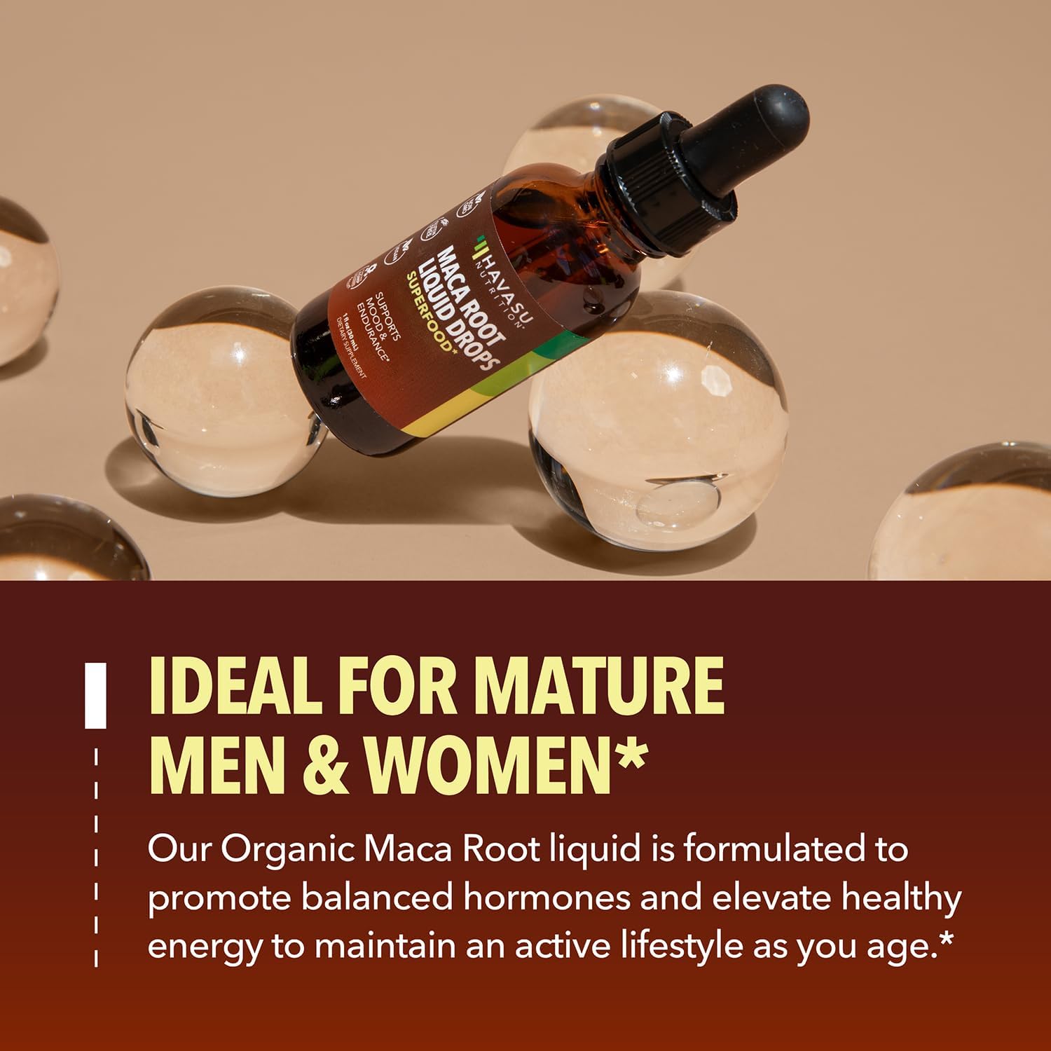 Organic Maca Root Drops Liquid | Supports Endurance, Mood, and Performance in Men & Women | Black Maca to Promote Overall Health & Support Fertility | Alcohol Free, Non-GMO, Vegan, Unflavored, 30mL : Health & Household