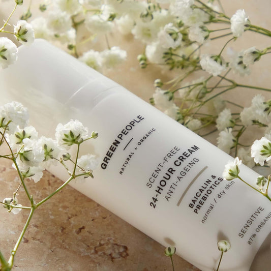 Green People Scent Free 24 Hour Cream - Day & Night Face Cream For Sensitive Skin - Firming - Vegan & Natural, 50Ml