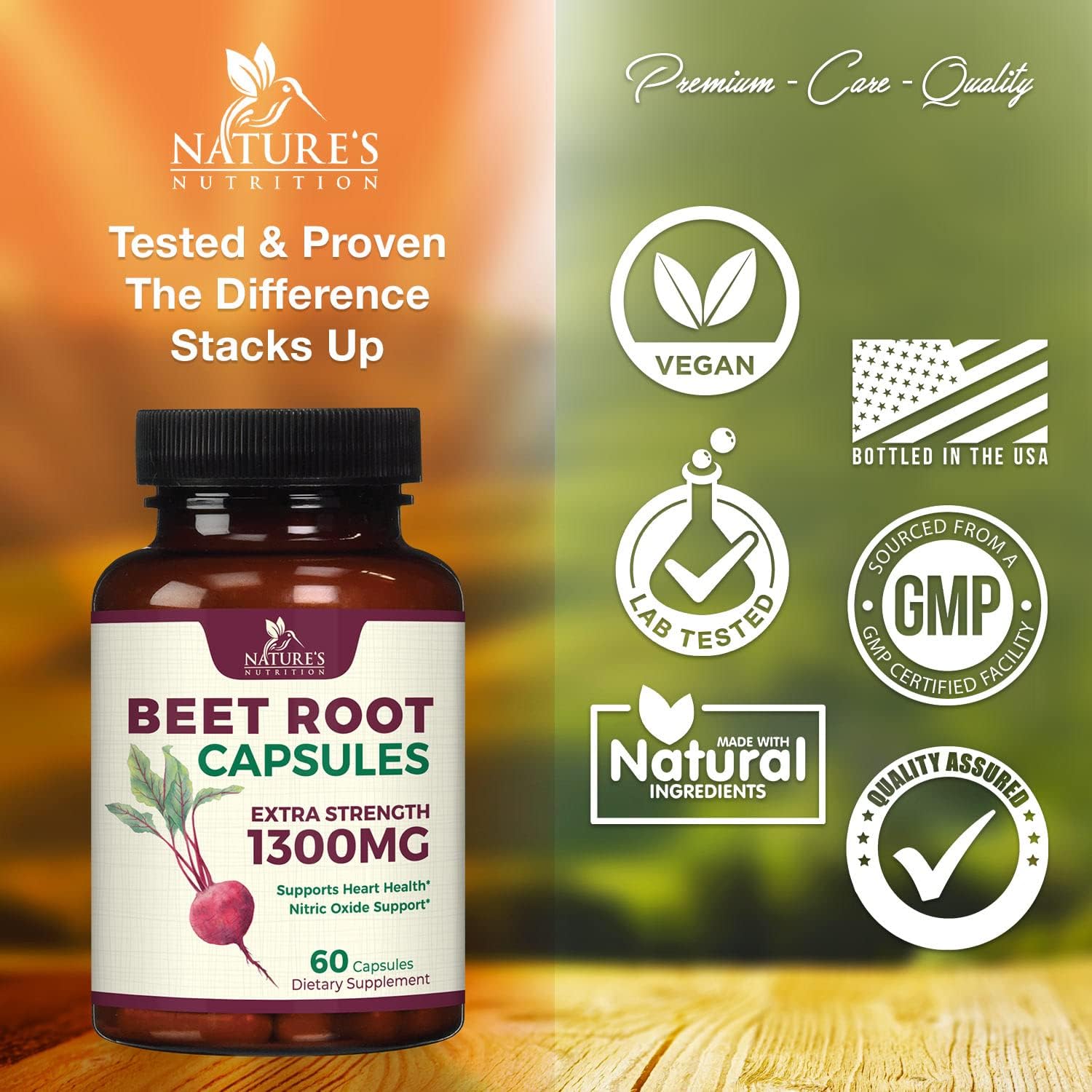 Beet Root Powder Capsules - Supports Athletic Performance, Digestive H