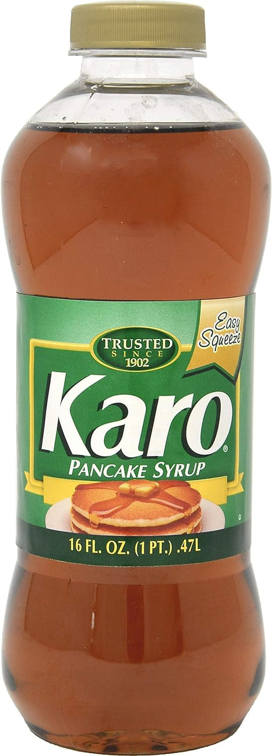 Karo Pancake Syrup 16 Ounce Bottle (Pack of 4) with Karo Measuring Spoon