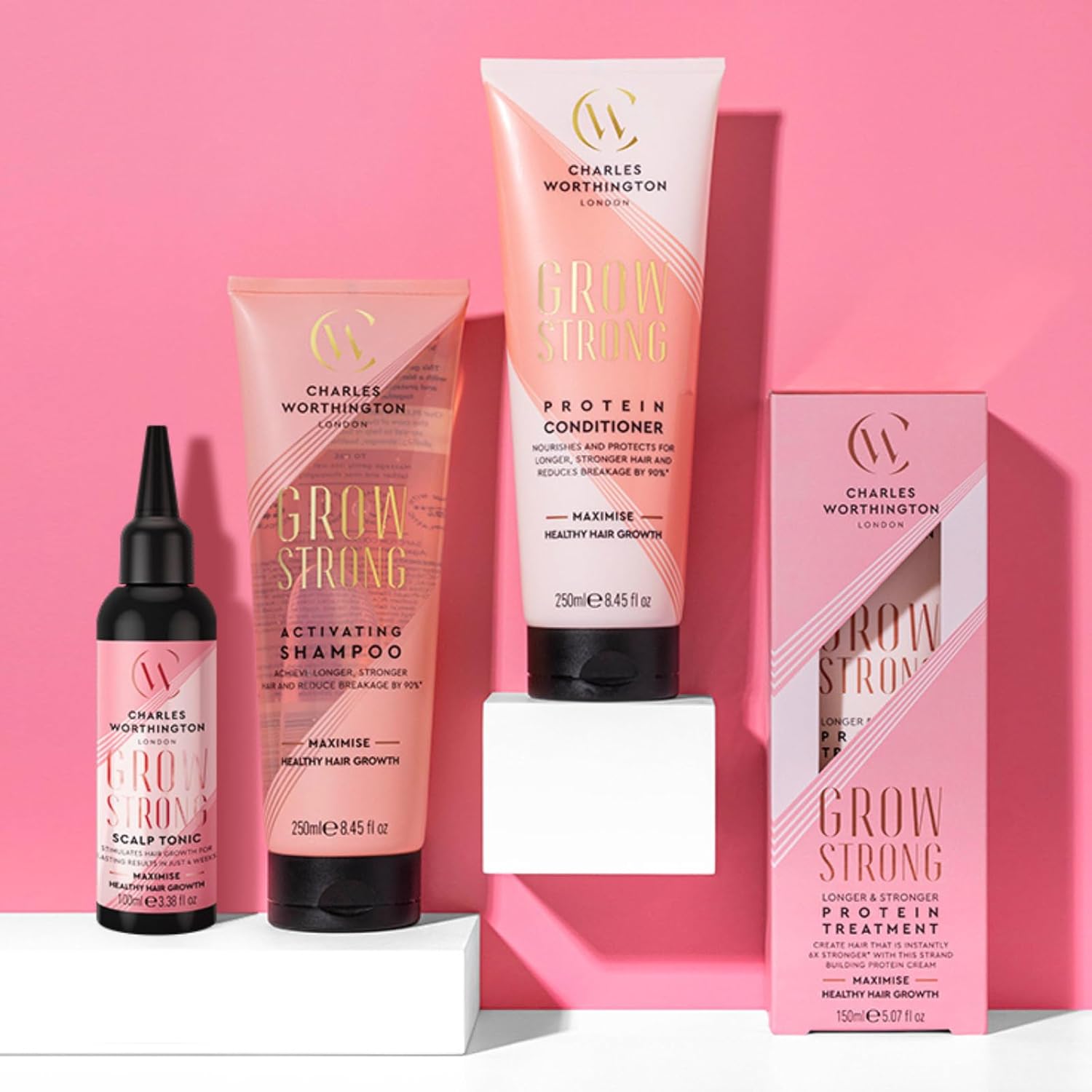 Charles Worthington Grow Strong Protein Conditioner, Hair Growth Conditioner for Fine Hair, Hair Repair Products for Women and Men, Salon Hair Repair, 250 ml : Amazon.co.uk: Beauty