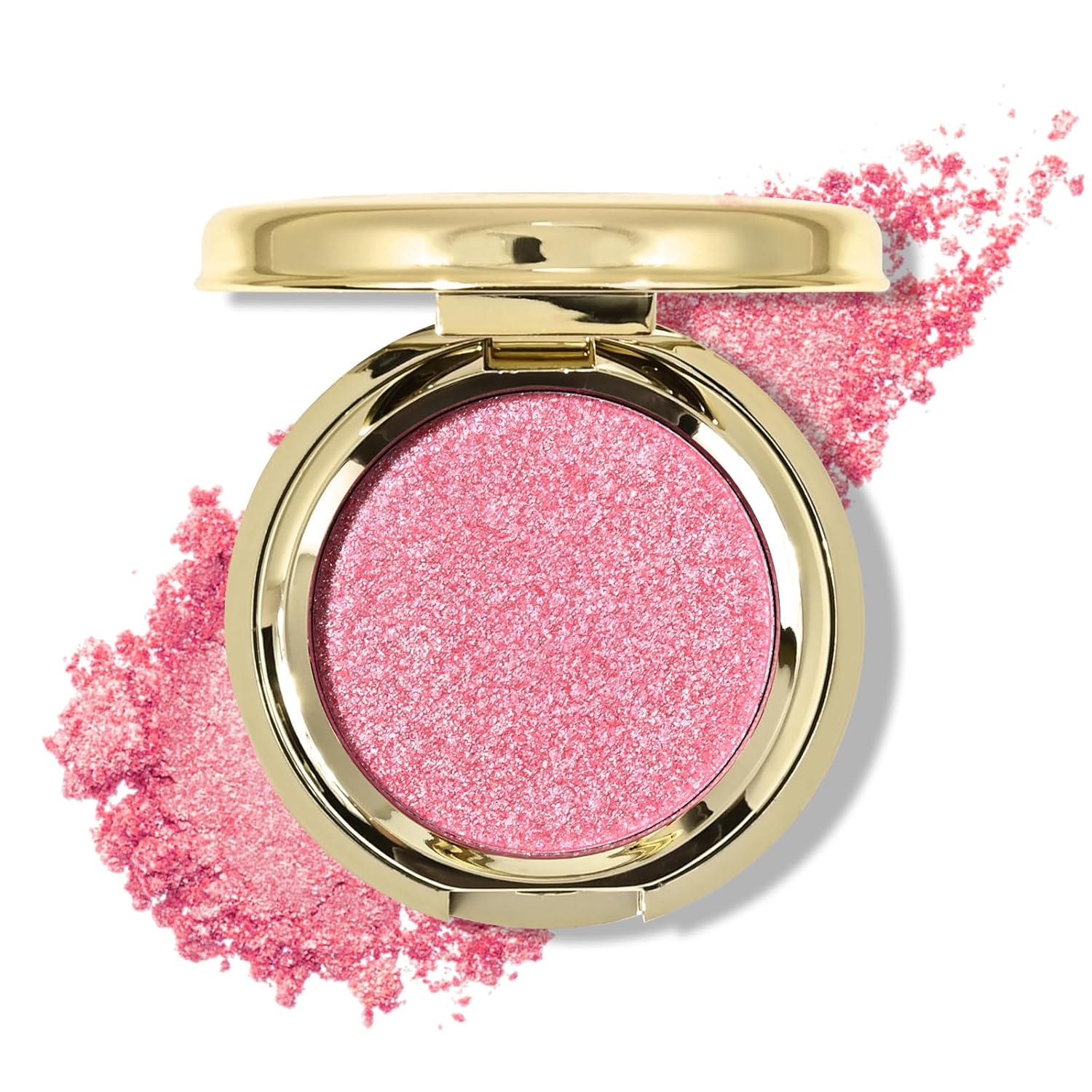 Kyda Single Glitter Eyeshadow - Sparkling Pink Purple, Pastel Purple Shimmer Pressed Powder, High Pigment Compact, Lightweight Blendable