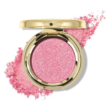 Kyda Single Glitter Eyeshadow - Sparkling Pink Purple, Pastel Purple Shimmer Pressed Powder, High Pigment Compact, Lightweight Blendable