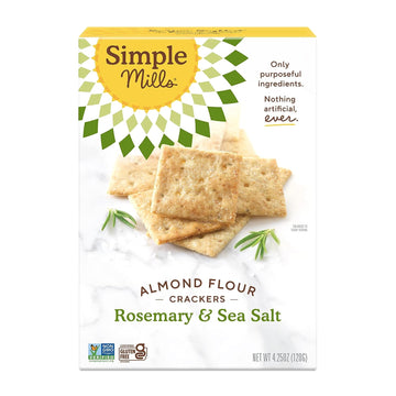 Simple Mills Almond Flour Crackers, Rosemary & Sea Salt - Gluten Free, Vegan, Healthy Snacks, 4.25 Ounce (Pack of 1)