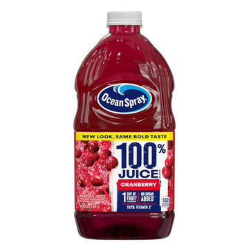 Ocean Spray® 100% Juice, Cranberry, 64 Fl Oz Bottle (Pack of 8)