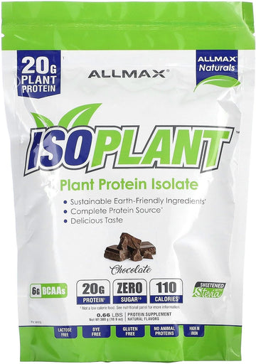 ALLMAX ISOPLANT, Chocolate - 300 g - 20 Grams of Plant Protein Isolate