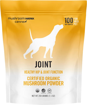 Om Mushroom Matrix Mushroom Joint & Hip Pet Supplement, Promotes Resilient Bones & Joints For Dogs & Cats, 200 Grams, 7.1 Oz
