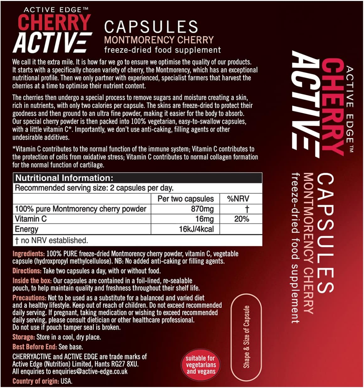 Cherryactive Ch10 Active Edge Capsules 60 Capsules