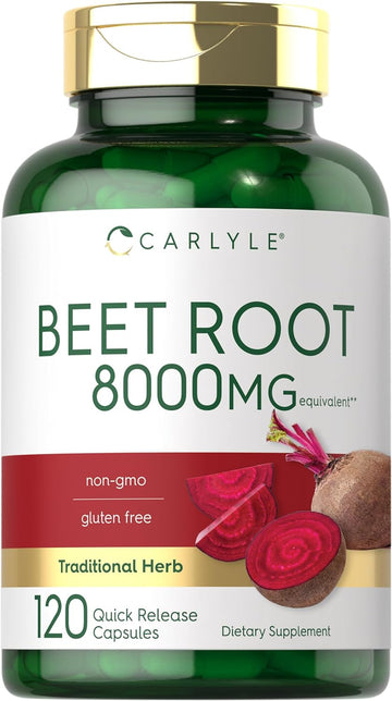 Carlyle Beet Root Capsules | 8000 Mg | 120 Count | Non-Gmo And Gluten Free Supplement