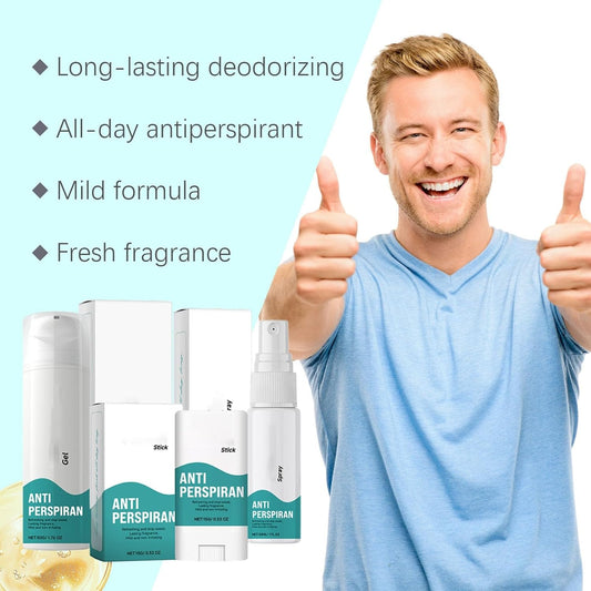 Antiperspirant Deodorant Gel Spray Stick, Anti Sweat Deodorant, Mens Antiperspirant Deodorant Gift Set, Against Heavy Sweating On The Underarm, Head, Face & Body, Face Antiperspirant For Women Men (3)