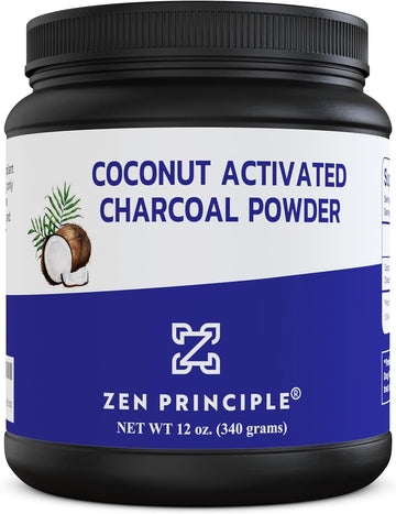 Large 12 Oz. Coconut Activated Charcoal Powder. Whitens Teeth, Rejuvenates Skin and Hair, Supports Better Digestion. USA-Owned Producers, Free Scoop