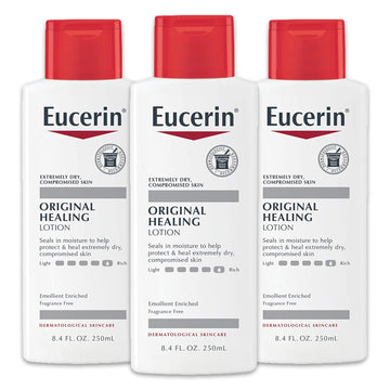 Eucerin Original Healing Lotion - Fragrance Free, Rich Lotion For Extremely Dry Skin - 8.4 Fl. Oz. Bottle (Pack Of 3)