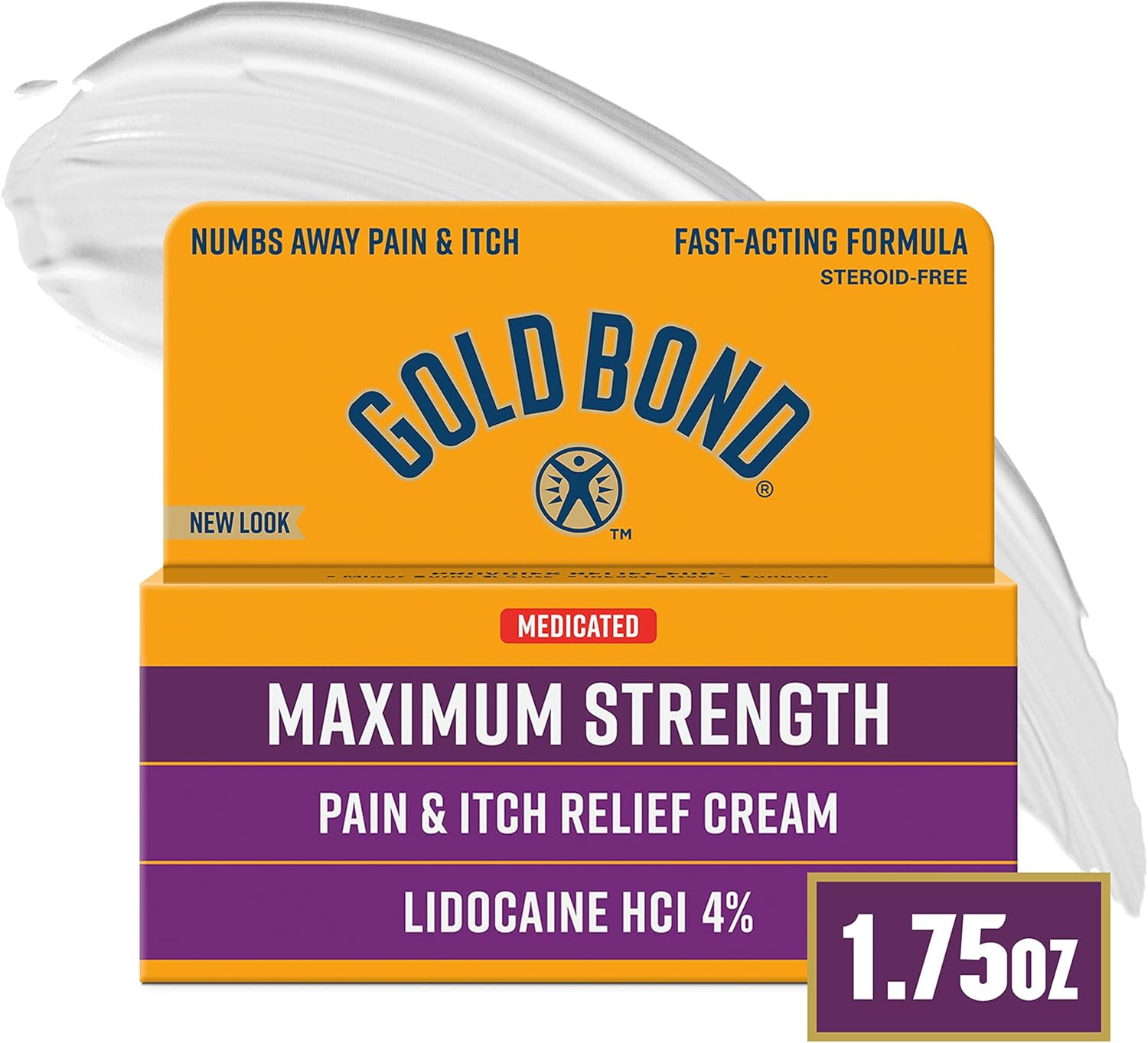 Gold Bond Lidocaine Multi-Symptom Relief Cream 1.75 Oz., Numbs Away Pain & Itch