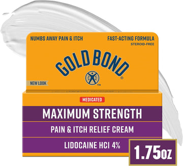 Gold Bond Lidocaine Multi-Symptom Relief Cream 1.75 Oz., Numbs Away Pain & Itch