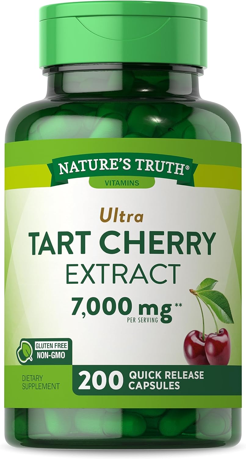 Tart Cherry Extract Capsules | 7000Mg | 200 Count | Non-Gmo & Gluten Free Supplement | By Nature'S Truth