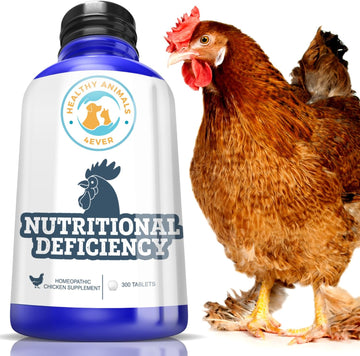 Healthy Animals 4Ever All-Natural Chicken Nutritional Deficiency Supplement - Natural Support for Nutritional Deficiency - Homeopathic & Highly Effective - 300 Chicken Vitamin Tablets