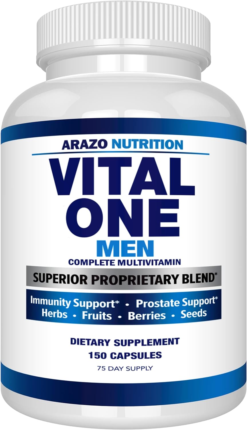 Vital One Multivitamin For Men  Daily Wholefood Supplement - 150 Vegan Capsules  Arazo Nutrition