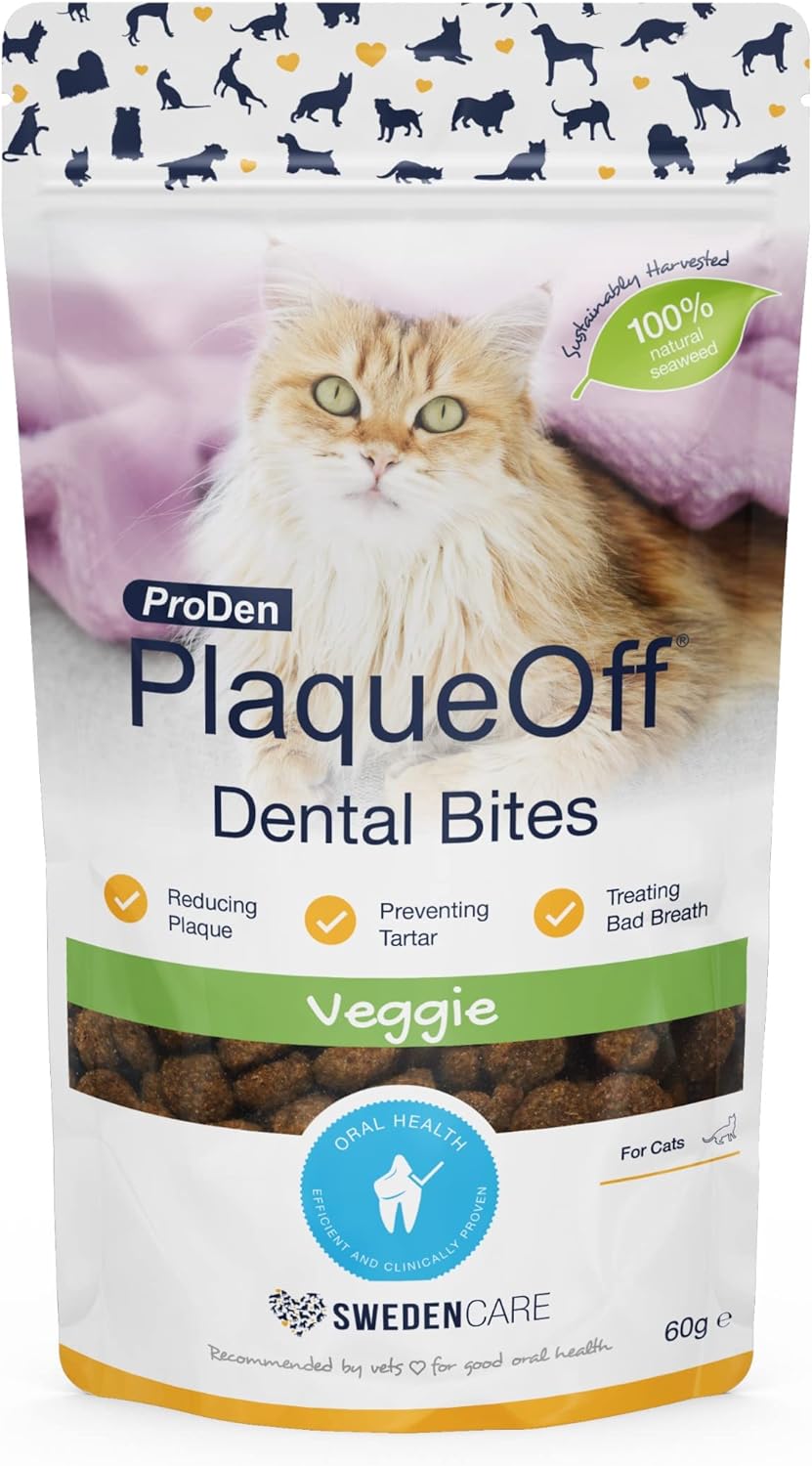 Proden Plaqueoff Dental Bites Cat 60 G For Cats Bad Breath, Plaque, Tartar Brown,Package May VaryFp0197