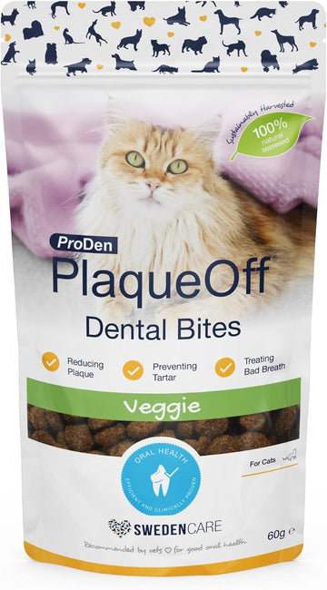 Proden Plaqueoff Dental Bites Cat 60 G For Cats Bad Breath, Plaque, Tartar Brown,Package May VaryFp0197