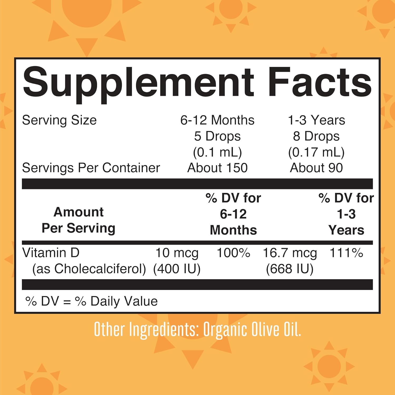 MaryRuth Organics Vitamin D USDA Organic, Upto 4 Month Supply, Vitamin D3 Liquid, Sugar Free, Liquid Drops Immune Support for Infants & Toddlers, VIT D3, Vegan, Gluten Free, Non-GMO, 90-150 Servings : Health & Household