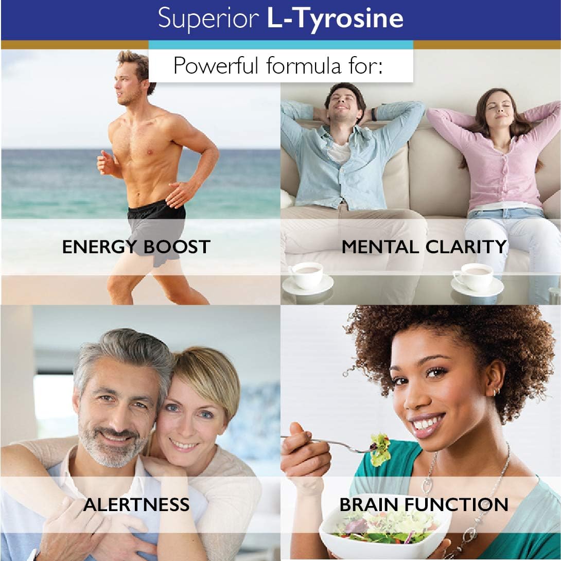 Superior Labs – Pure Natural L-Tyrosine NonGMO – 500 mg, 120 Vegetable Capsules – Supports Mental Clarity – Promotes Alertness – Boosts Energy – Dietary Supplement for Calming and Relaxation : Health & Household